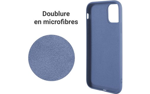 Novodio Coque en silicone pour iPhone 14 Plus avec support ring - Bleu