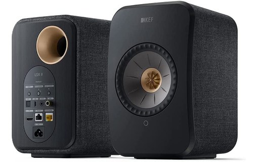 KEF LSX II Noir Carbon- Enceintes sans fil Hi-Fi multiroom Wi-Fi / AirPlay 2 / B