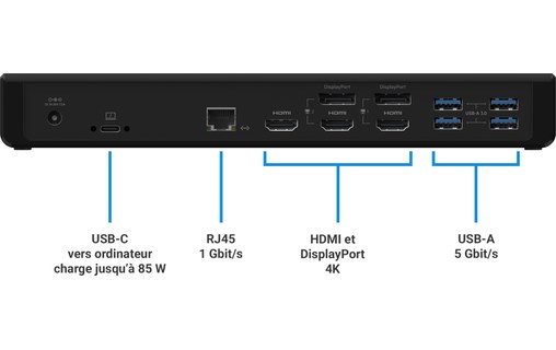 Belkin Station d'accueil USB-C DisplayLink pour 3 écrans (HDMI, DisplayPort)