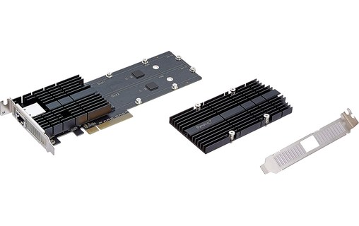 Carte PCIe Synology E10M20-T1 - Adaptateur pour 2 SSD M.2 NVMe et 10 GbE RJ45