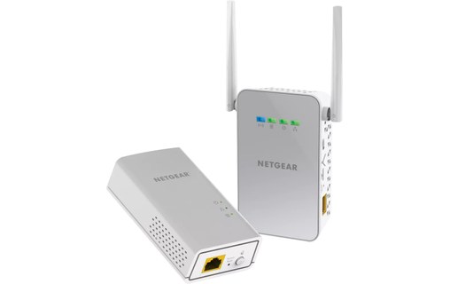 Pack 2 CPL Netgear PLW1000-100PES - 1 CPL Wi-Fi + 1 CPL filaire 1000 Mbit/s  - CPL - NETGEAR