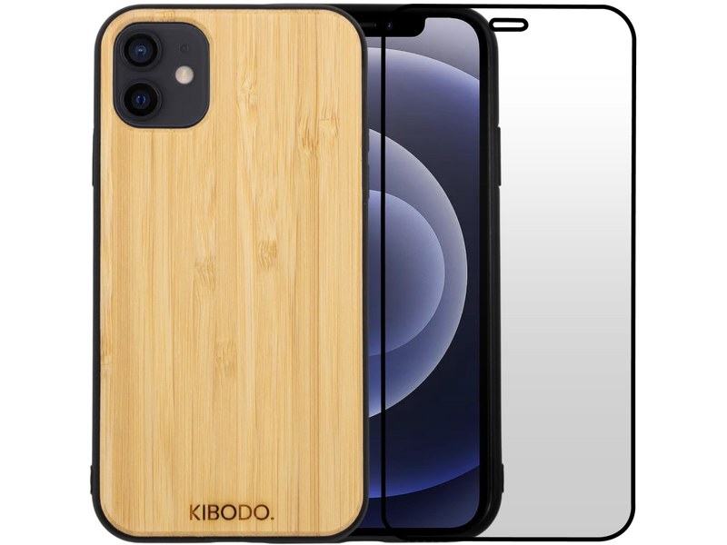 Coque iPhone 12 / 12 Pro Verre Trempé Design Bois - Ma Coque