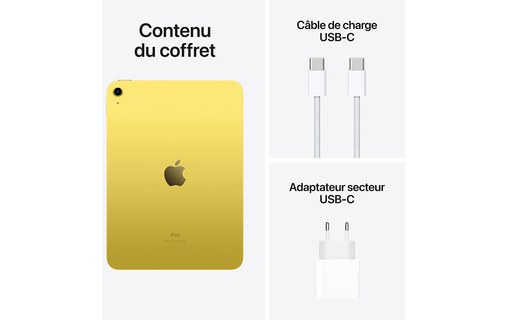 Apple iPad 10,9" - 2022 - Wi-Fi - 256 Go - Jaune