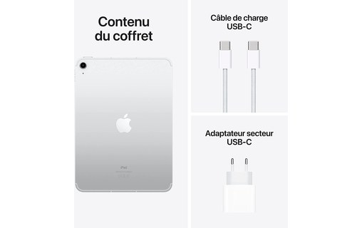 Apple iPad 10,9" - 2022 - Wi-Fi + Cellular - 256 Go - Argent