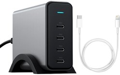 Satechi chargeur USB-C PD 4 Ports 165 W GaN + Câble USB-C vers Lightning 1 m