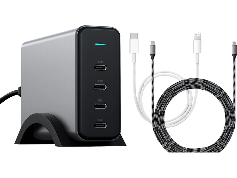 Chargeur USB-C & USB-A 65 W + Câbles USB-C et Lightning - Novodio C-Charge  GaN - Adaptateur Secteur - Novodio