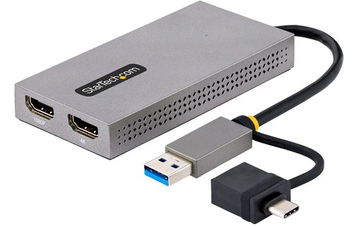 StarTech.com Adaptateur USB vers Double HDMI - USB A/C vers 2 Écrans HDMI (1x 4K