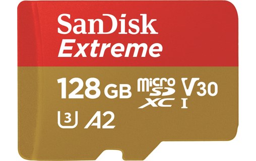 Carte microSDXC SanDisk Extreme 128 Go avec adaptateur SD, V30