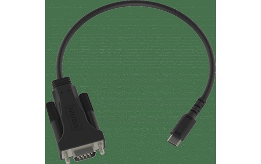 Vision TC-USBCSER/BL câble Série Noir RS-232 USB-C