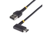 Câble StarTech USB-A vers USB-C coudé 60 W USB 2.0 - 1 m - Noir