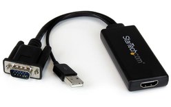StarTech.com VGA2HDU câble vidéo et adaptateur Noir