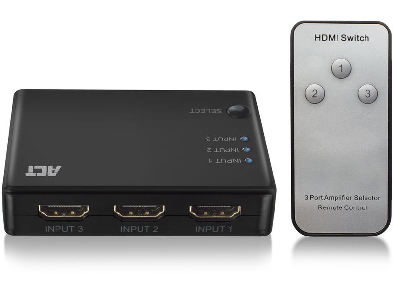 Switch HDMI 4K 60Hz, Multiprise HDMI 3 en 1 HD, Splitter HDMI