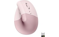 Souris sans fil Logitech Lift - Rose - Ergonomique, Verticale