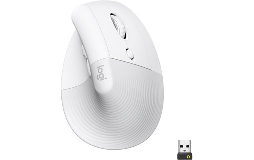 Souris sans fil Logitech Lift - Blanche - Ergonomique, Verticale