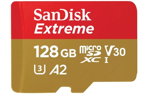 Carte microSDXC SanDisk Extreme 128 Go avec adaptateur SD, UHS-I, V30