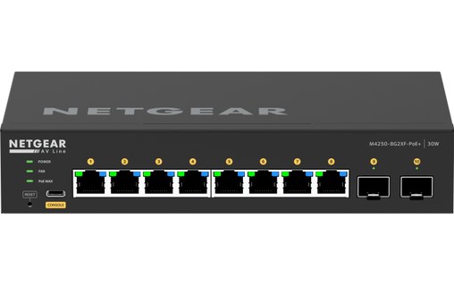 Switch Ethernet NETGEAR GSM4210PX-100EUS 8 ports - Manageable, PoE, L2/L3