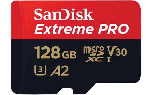 Carte microSDXC SanDisk Extreme Pro 128 Go avec adaptateur SD, UHS-I, V30