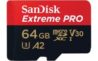 Carte microSDXC SanDisk Extreme Pro 64 Go avec adaptateur SD, UHS-I, V30