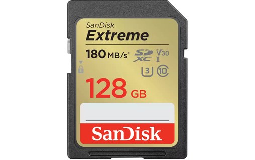 Carte SDXC SanDisk Extreme 128 Go, UHS-I, V30