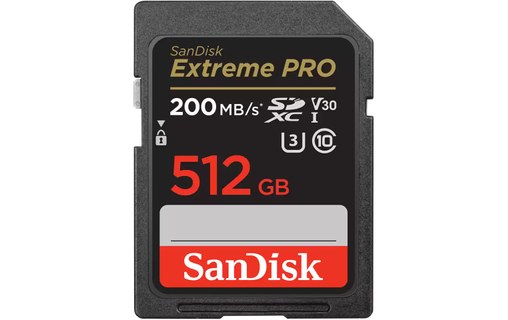 Carte SDXC SanDisk Extreme Pro 512 Go, UHS-I, V30