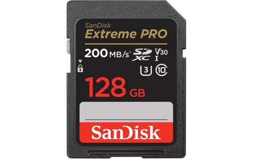 Carte SDXC SanDisk Extreme Pro 128 Go, UHS-I, V30