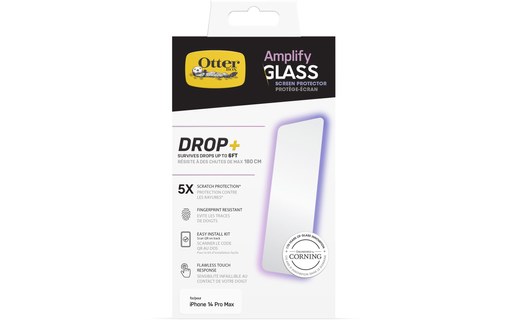 OtterBox Protecteur d'écran Amplify Glass pour iPhone 14 Pro Max, Verre trempé,
