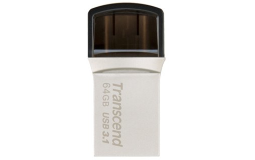 Clé USB-C et USB-A Transcend JetFlash 890 64 Go - Argent, Noir - USB 3.2