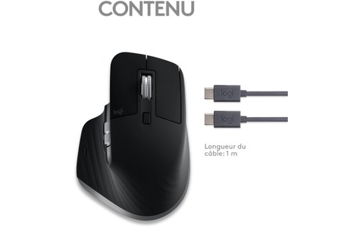 Souris sans fil pour Mac Logitech MX Master 3S - Noire - Ergonomique