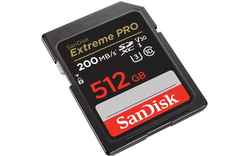 Carte SDXC SanDisk Extreme Pro 512 Go, UHS-I, V30