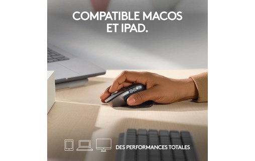 Souris sans fil pour Mac Logitech MX Master 3S - Noire - Ergonomique
