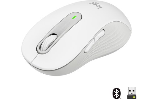 Souris sans fil Logitech Signature M650 L - Blanche - Ergonomique