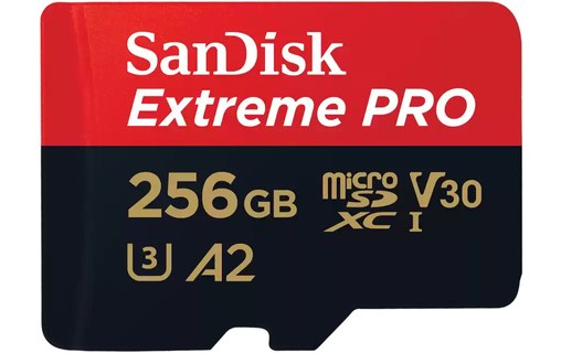 Carte microSDXC SanDisk Extreme Pro 256 Go avec adaptateur SD, UHS-I, V30