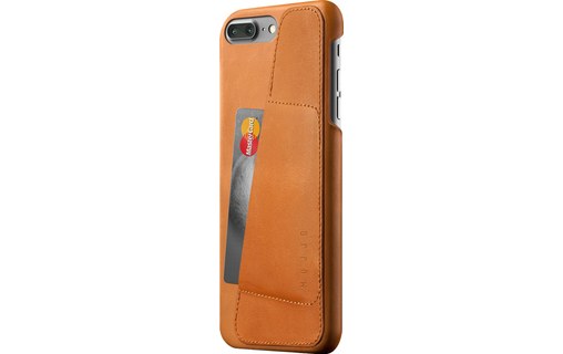 Mujjo Leather Wallet Case Tan - Coque pour iPhone 7 Plus / 8 Plus