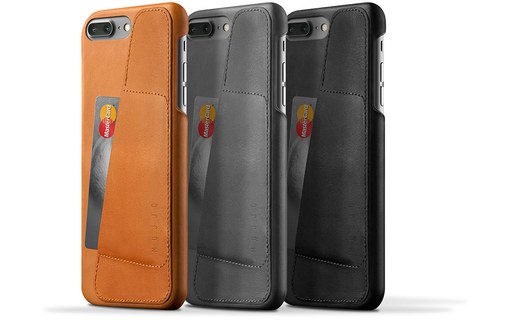 Mujjo Leather Wallet Case Tan - Coque pour iPhone 7 Plus / 8 Plus