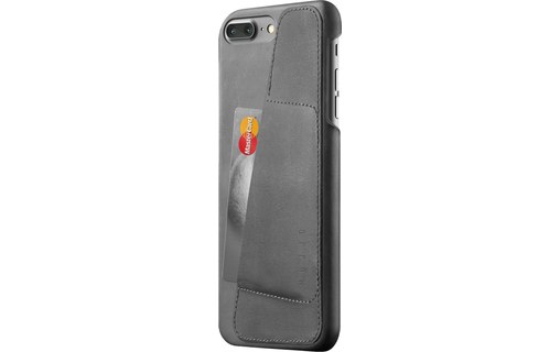Mujjo Leather Wallet Case Gris - Coque pour iPhone 7 Plus / 8 Plus