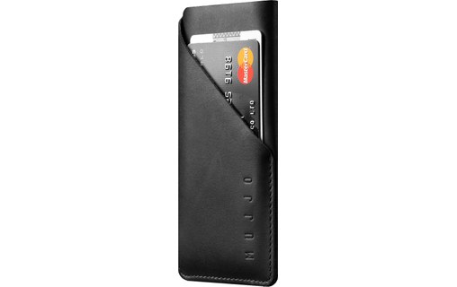 Mujjo Leather Wallet Sleeve Noir - Housse pour iPhone X / XS