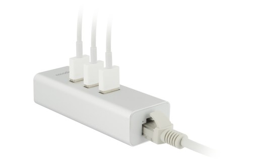 Novodio Hub 3 ports USB 3.0 + Gigabit Ethernet avec adaptateur USB-C