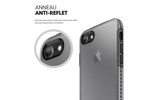 Patchworks LEVEL Transparent/Noir - Coque pour iPhone 7