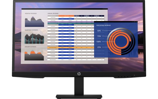 Écran 27" HP P27h G4 - HDMI/DisplayPort/VGA