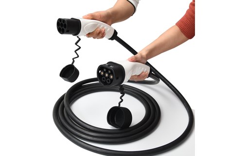 Câble de charge pour voiture électrique Type 2 vers Type 2 triphasé 7kW - 5 m