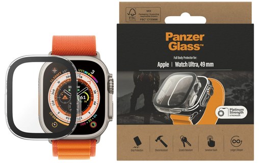 Coque pour Apple Watch Ultra 49 mm - PanzerGlass Full Body - Transparent