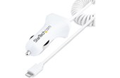 StarTech.com Chargeur Voiture Lightning avec Câble Spiralé - Chargeur Iphone 1m