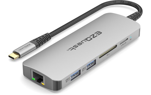 Dock USB-C multimédia 10 ports - EZQuest X40031 - HDMI 4K, USB-C, USB-A, RJ45