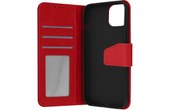 Housse iPhone 13 Mini Cuir premium Porte-carte Fonction support Vidéo rouge