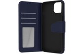 Housse iPhone 13 Mini Cuir premium Porte-carte Fonction support Vidéo bleu nuit