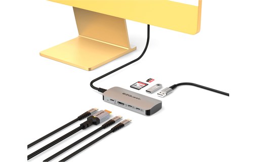Dock USB-C multimédia 8 ports - EZQuest X40028 - HDMI 4K, USB-C, USB-A