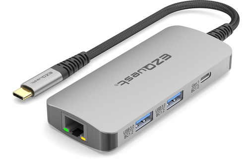 Dock USB-C multimédia 7 ports - EZQuest X40227 - HDMI 4K, USB-C, USB-A, RJ45