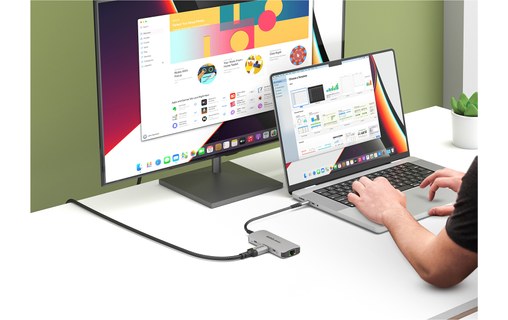 Dock USB-C multimédia 7 ports - EZQuest X40227 - HDMI 4K, USB-C, USB-A, RJ45