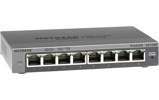 Switch Ethernet NETGEAR GS108E / GS108E-300PES 8 ports - Manageable