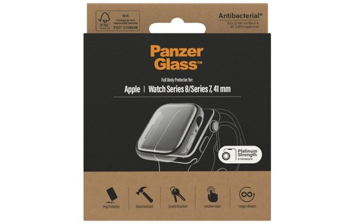 Coque pour Apple Watch Series 7/8 41 mm - PanzerGlass Full Body - Transparent